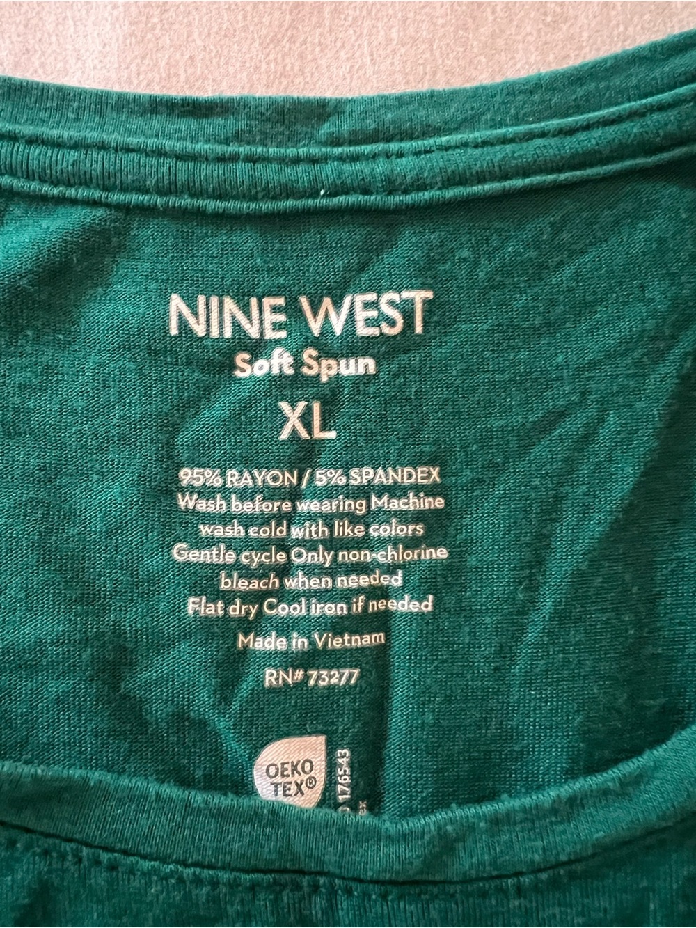 Nine West forest green Short Sleeve Scoop Neck Tee - Picture 4 of 8